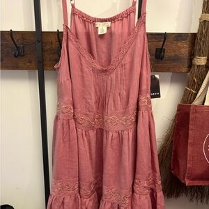 torrid Rose Pink Embroidered Mini Dress